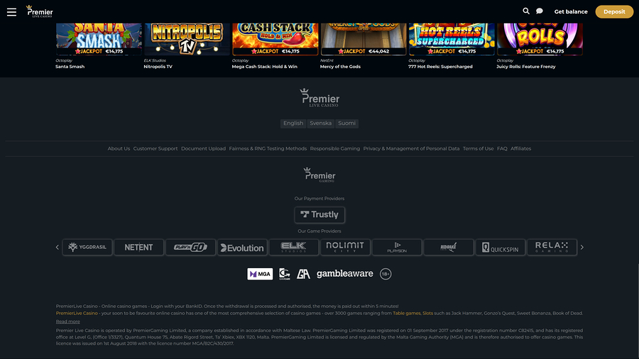 Premier Live Casino Desktop-spelutvecklare