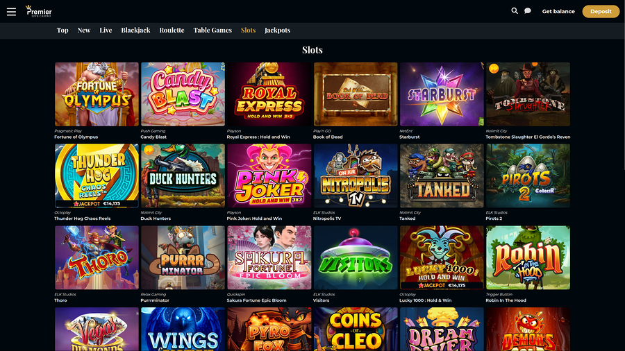 Premier Live Casino-spel på datorn