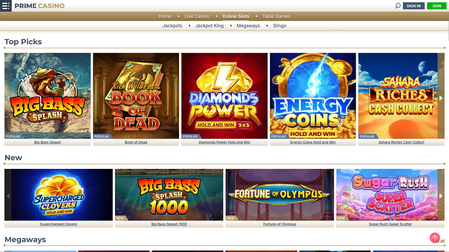 Prime Casino Desktop Games
