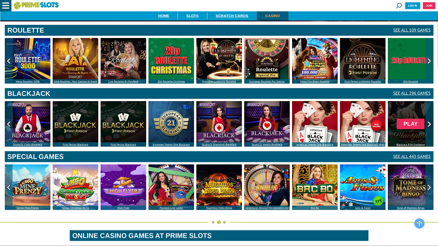 Prime Slots Desktop Live Dealer