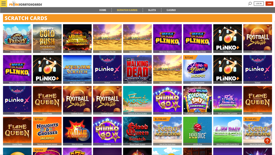 PrimeScratchCards Desktop Scratch Cards