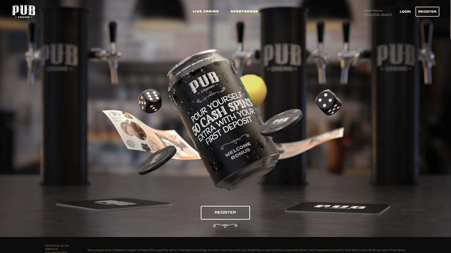 Pub Casino Desktop Homepage