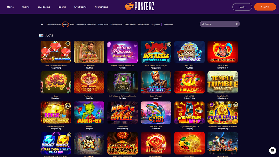 Juegos de escritorio del casino Punterz
