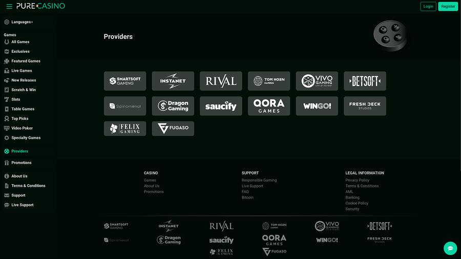 PureCasino Desktop Game Developers