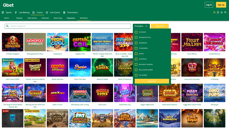 QBet Casino Desktop Game Developers