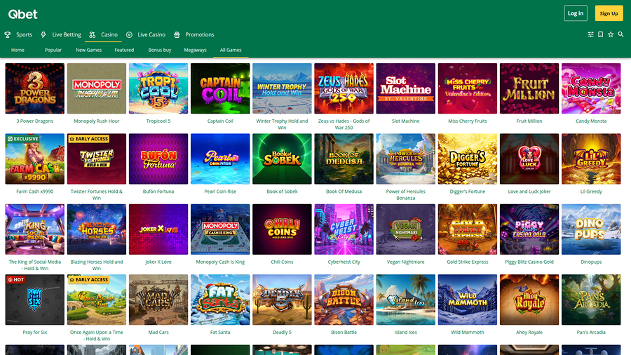 QBet Casino Desktop Games