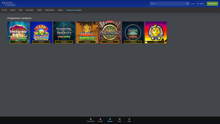 Quatro Casino Desktop Jackpot