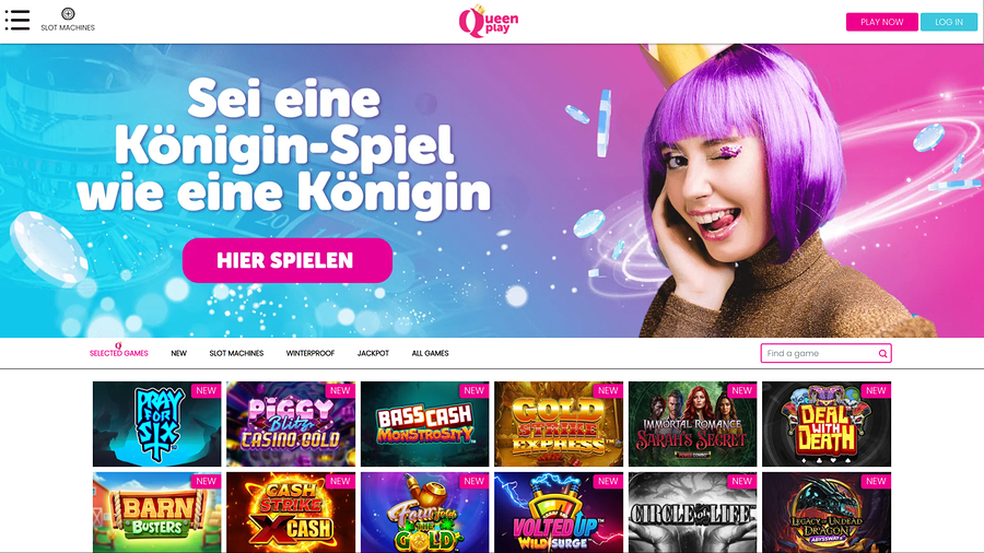 Queen Play Casino Desktop Homepage
