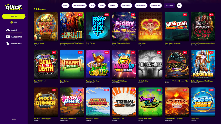 Quickspinner Casino Desktop Games
