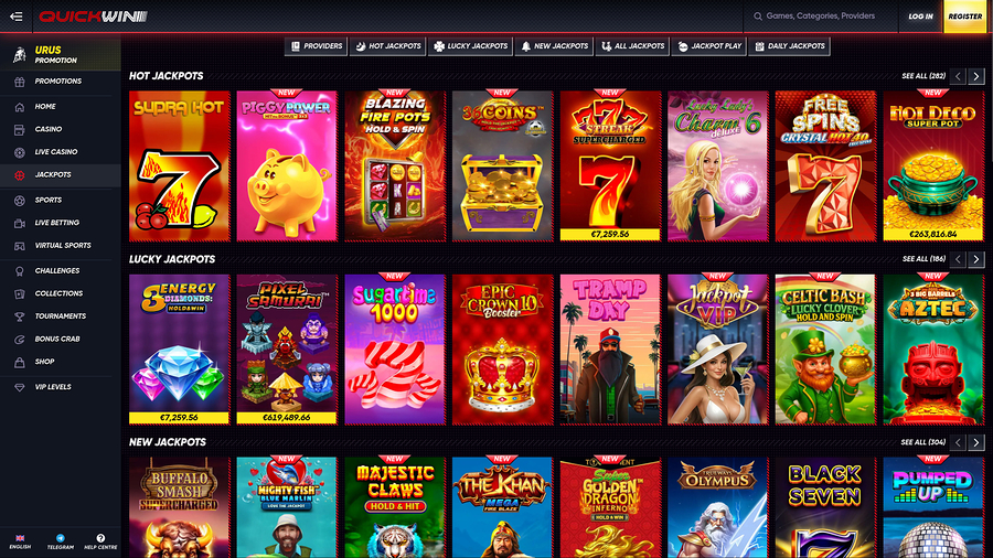 Quickwin Casino Desktop Jackpot