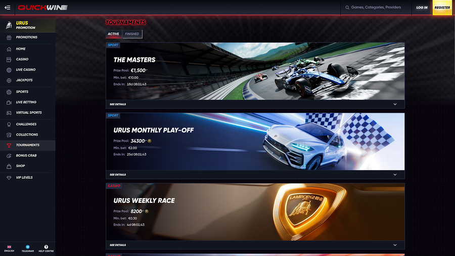 Quickwin Casino Desktop Tournaments