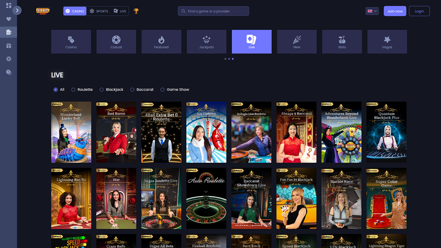 Quid Slots Casino Desktop Live Dealer