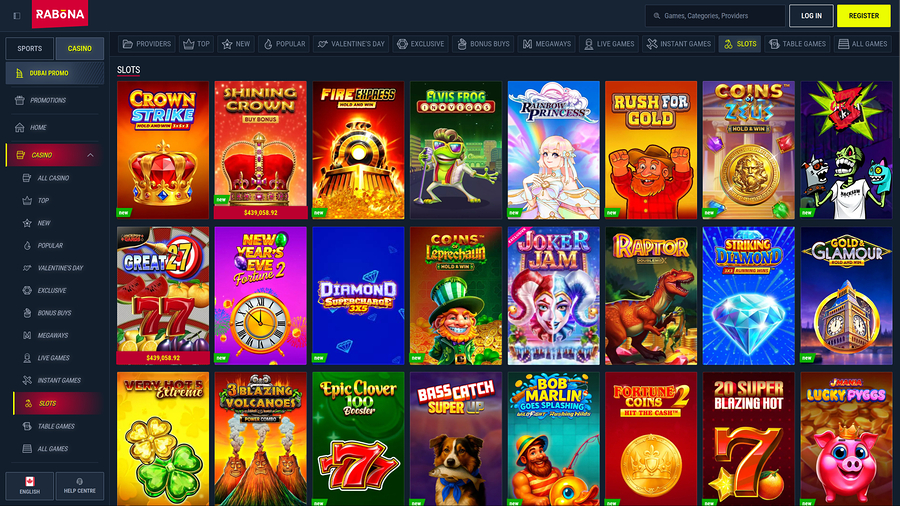 Rabona Casino Desktop Games
