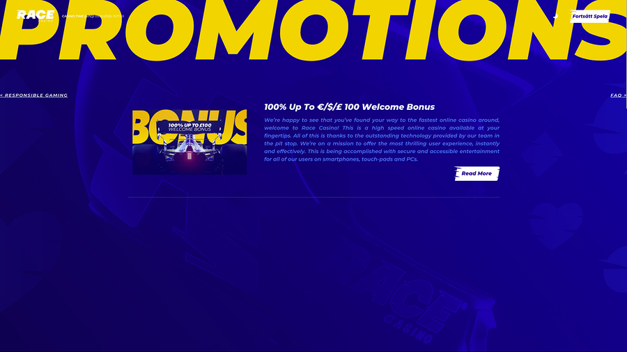 Race Casino Desktop Promotions