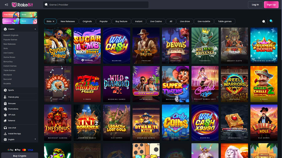 RakeBit Casino Desktop Games