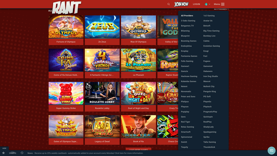Rant Casino Desktop Game Developers
