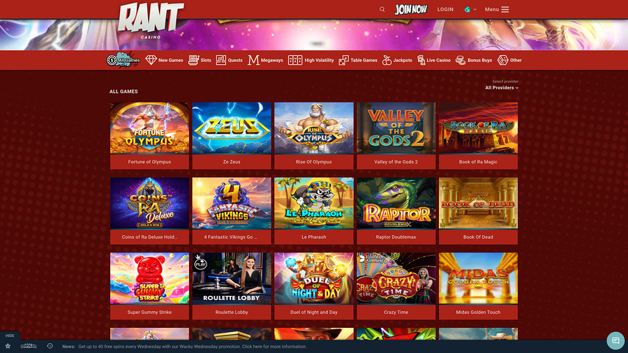 Rant Casino Desktop Games