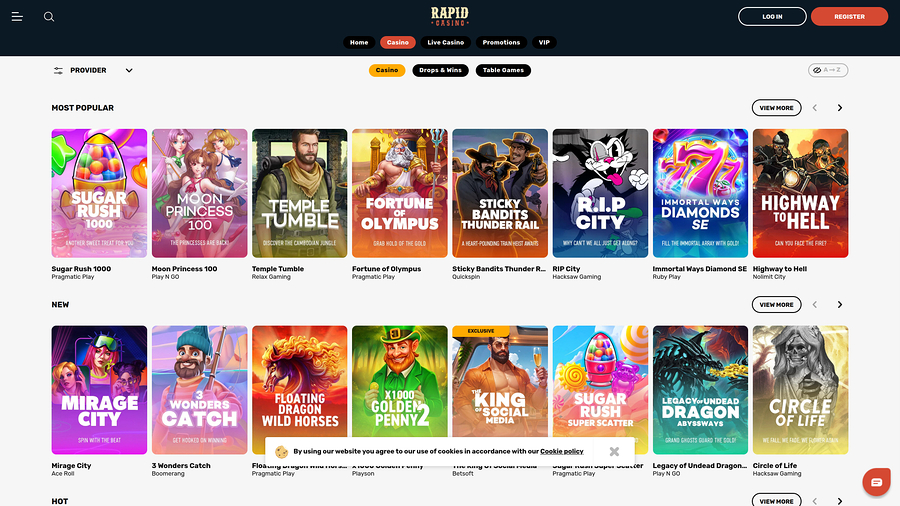 Rapid Casino Desktop Games