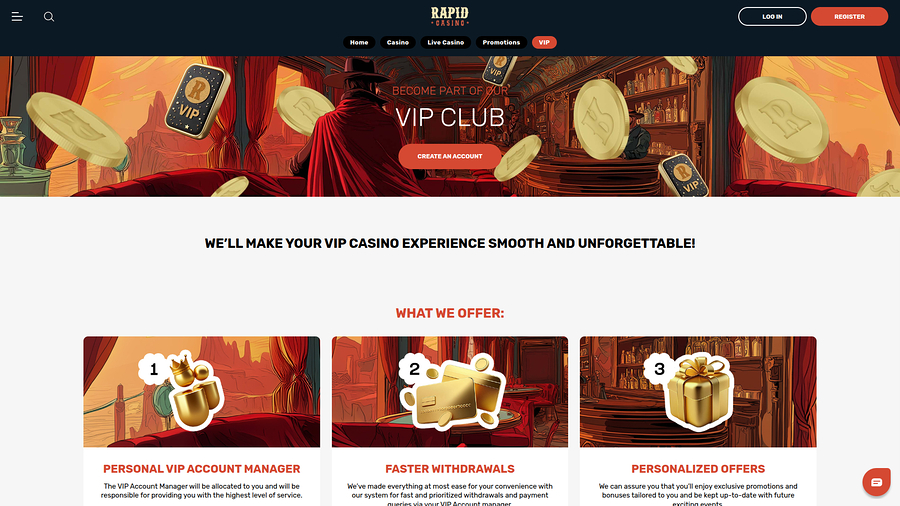 Rapid Casino Desktop VIP Program