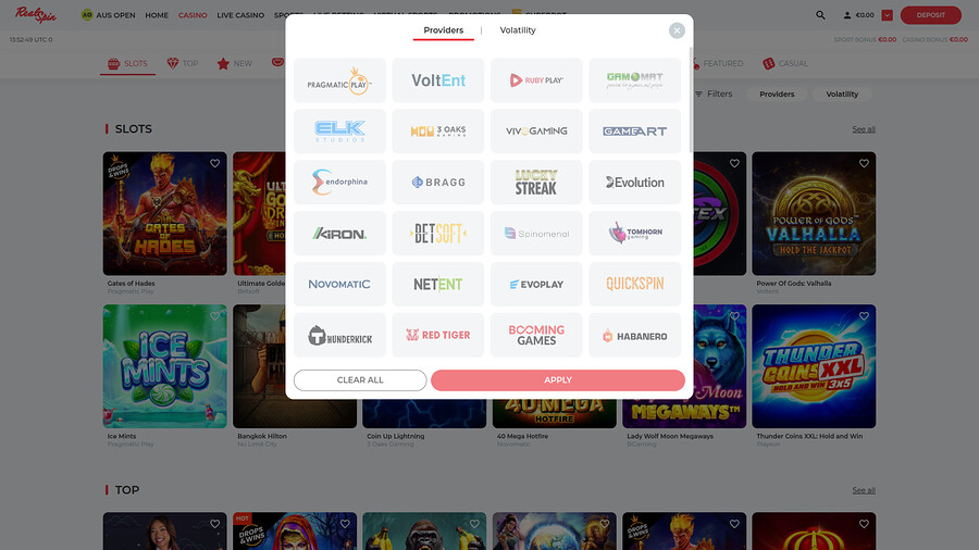 Desarrolladores de juegos de escritorio de RealSpin Casino