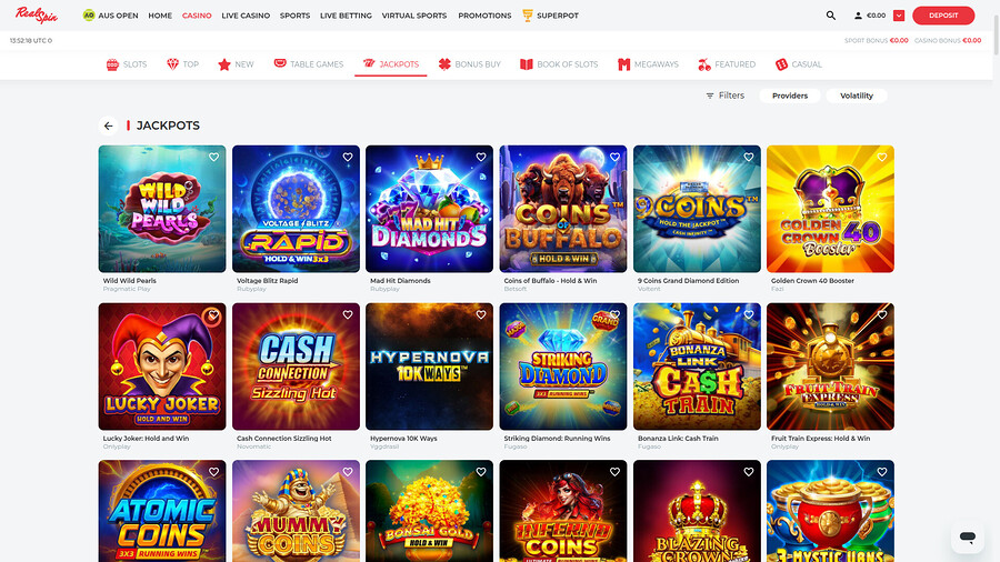 Premio mayor de escritorio de RealSpin Casino