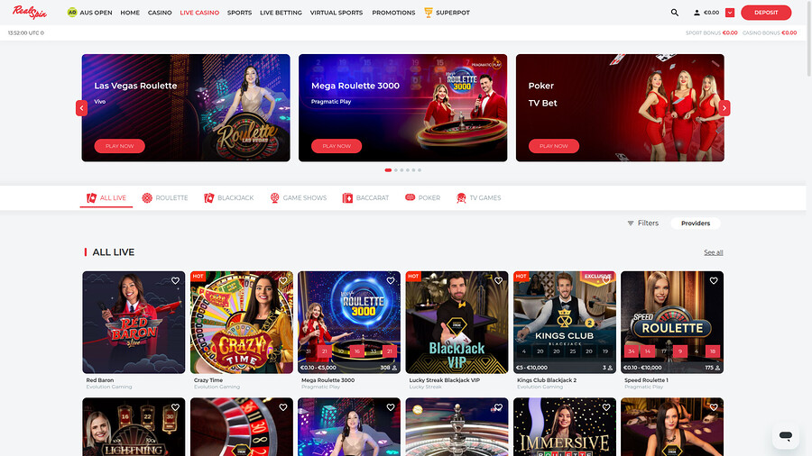Casino RealSpin con crupier en vivo de escritorio
