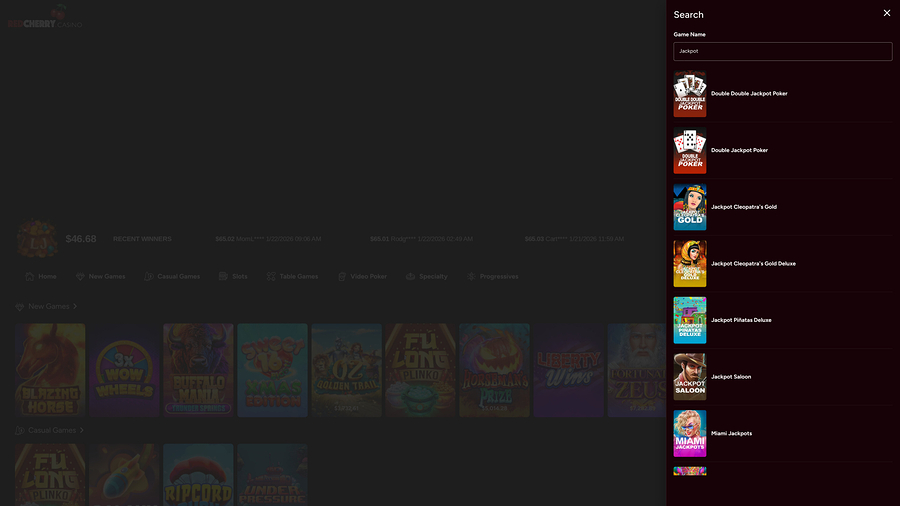 Red Cherry Casino Desktop Jackpot