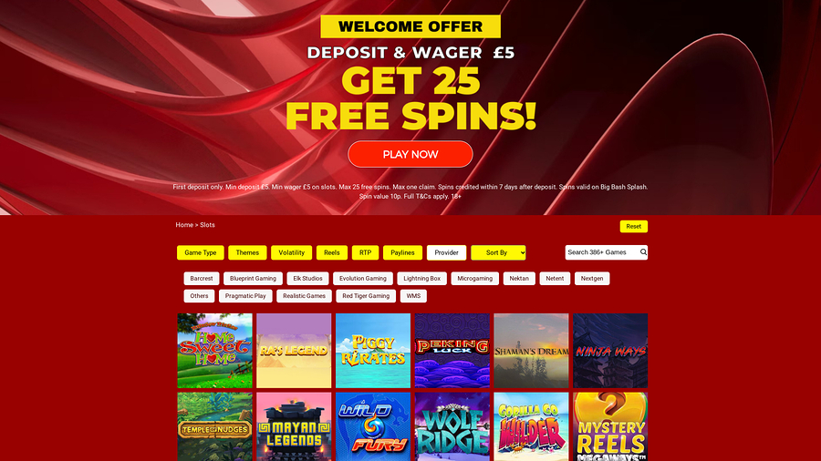 Red Spins Casino Desktop Game Developers