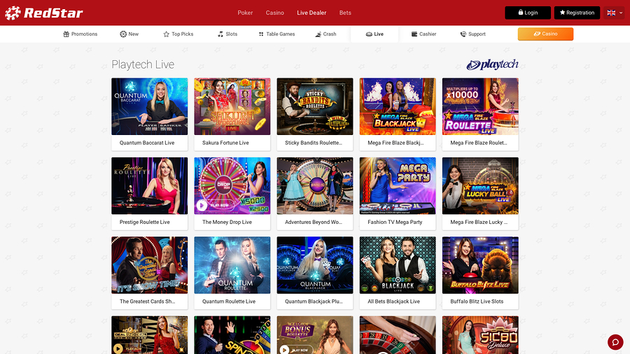 Red Star Casino Desktop Live Dealer