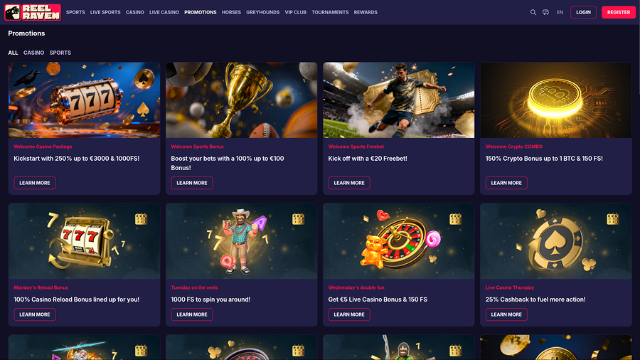 ReelRaven Casino Desktop Promotions