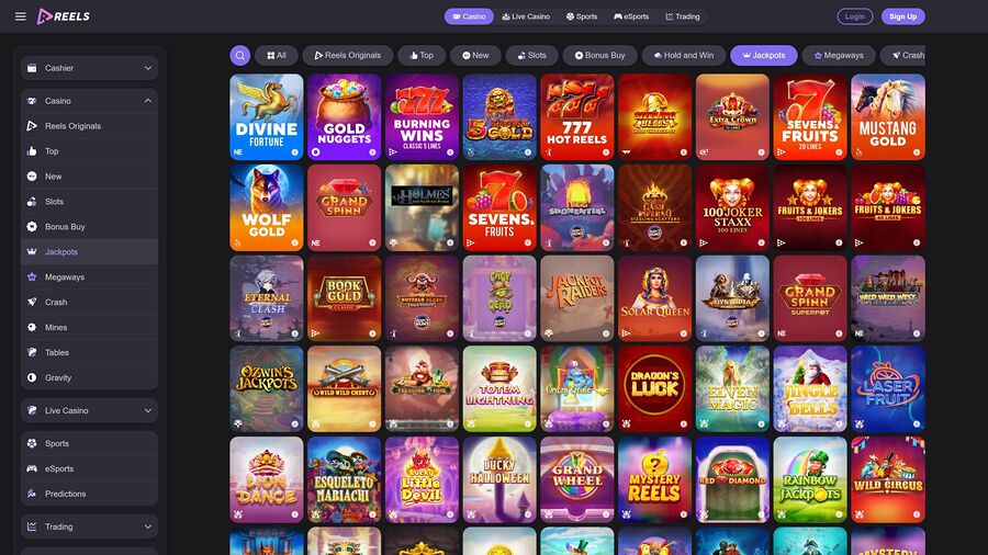 Jackpot de escritorio del casino Reels.io