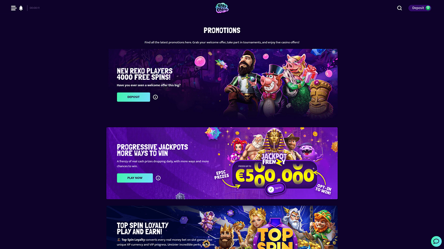 Reko Casino Desktop Promotions