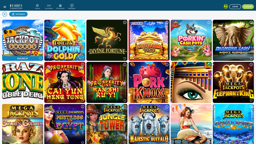 Resorts Casino Desktop Jackpot