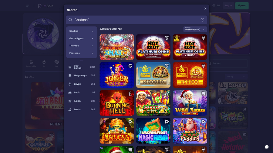 ReSpin Casino Desktop Jackpot