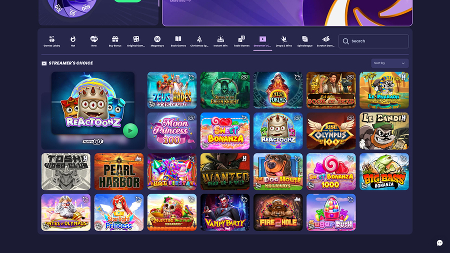 ReSpin Casino Desktop Streamers Choice