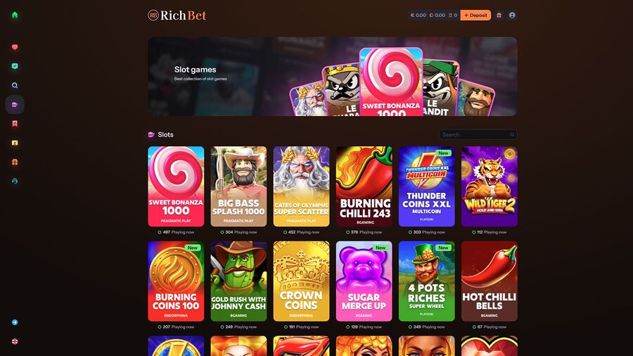 Juegos de escritorio de RichBet Casino