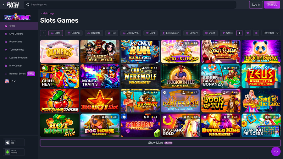 RichPrize Casino Desktop Games