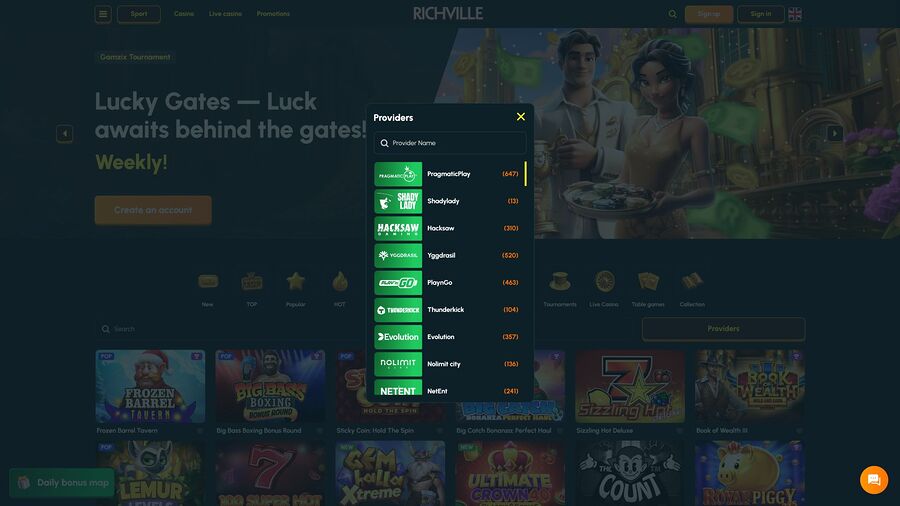 Desarrolladores de juegos de escritorio de Richville Casino