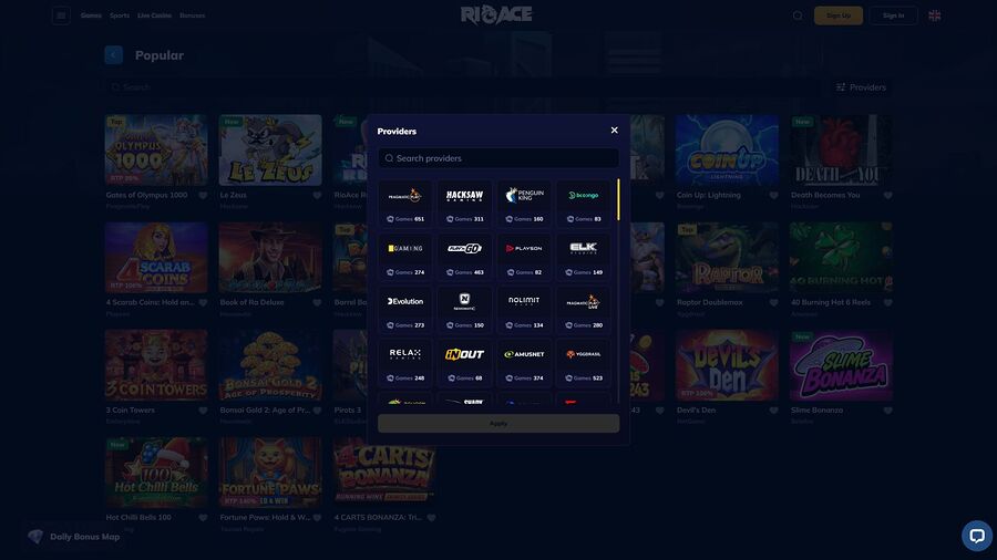 Desarrolladores de juegos de escritorio de Rioace Casino