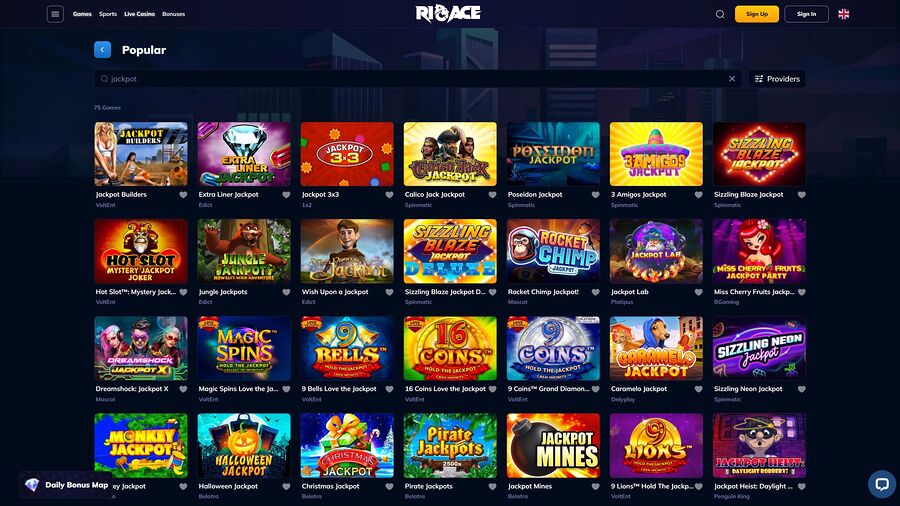 Jackpot de escritorio del casino Rioace