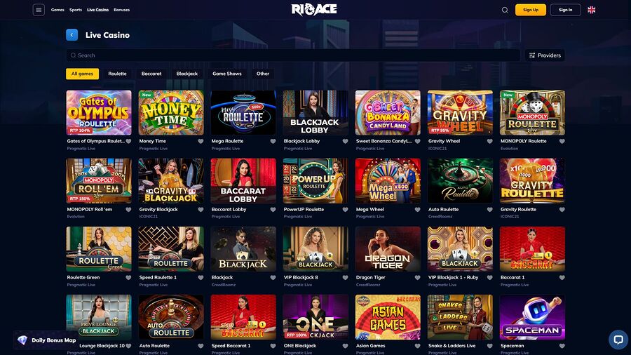 Casino Rioace con crupier en vivo de escritorio