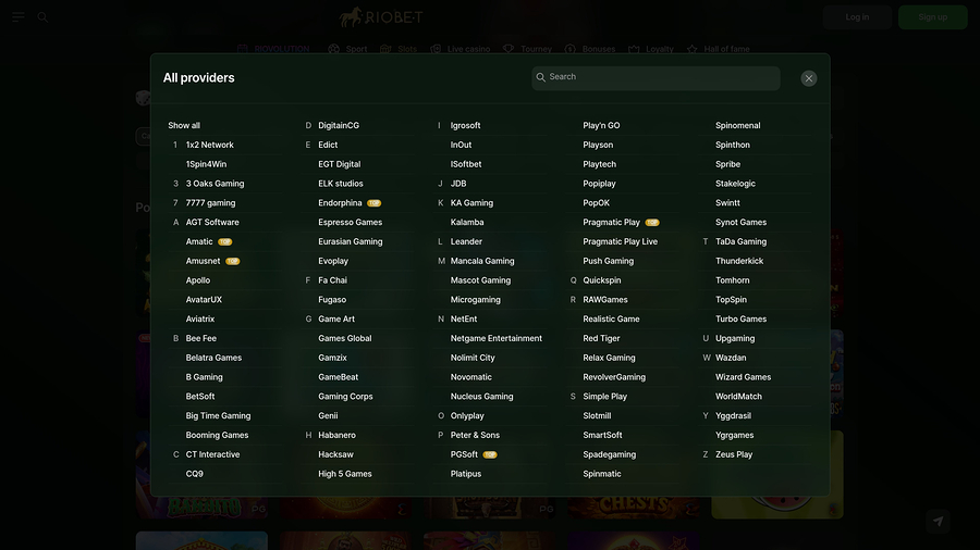 RioBet Casino Desktop Game Developers