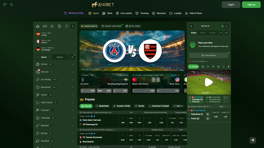 RioBet Casino Desktop Sport