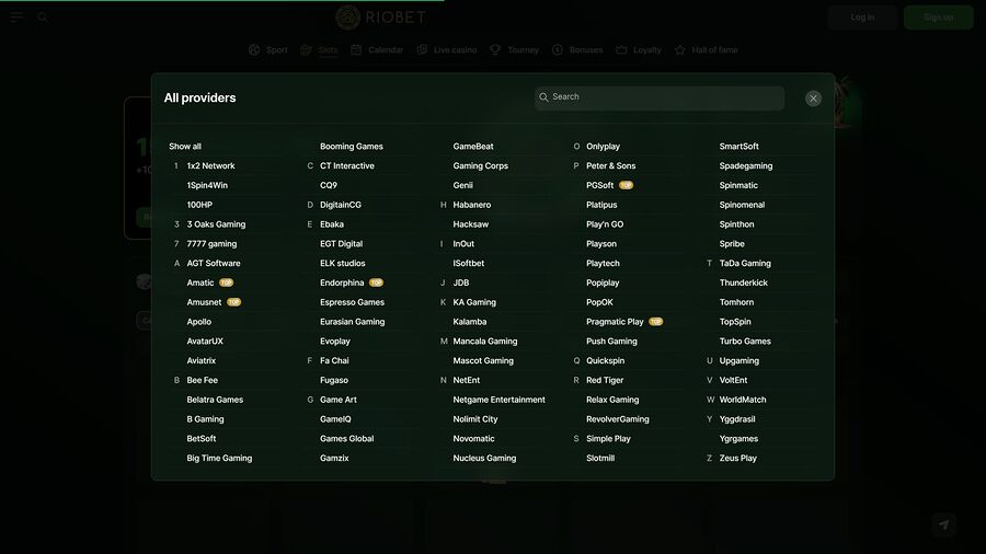 Desarrolladores de juegos de escritorio de RioBet Casino
