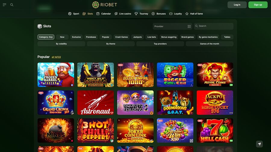 Juegos de escritorio del casino RioBet