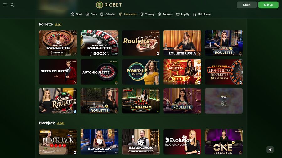 Casino RioBet con crupier en vivo de escritorio