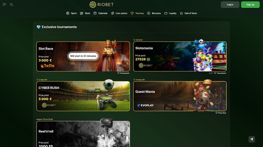 Torneos de escritorio de RioBet Casino