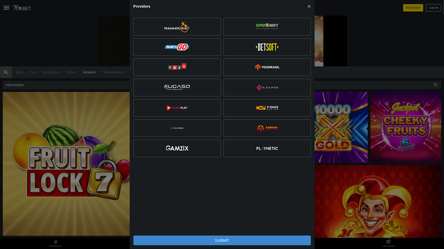 Robet247 Casino Desktop Game Developers