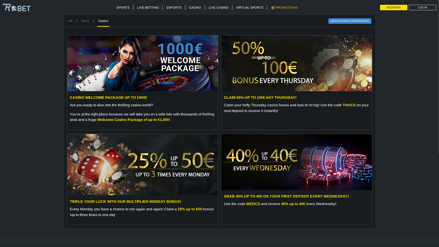 Robet247 Casino Desktop Promotions