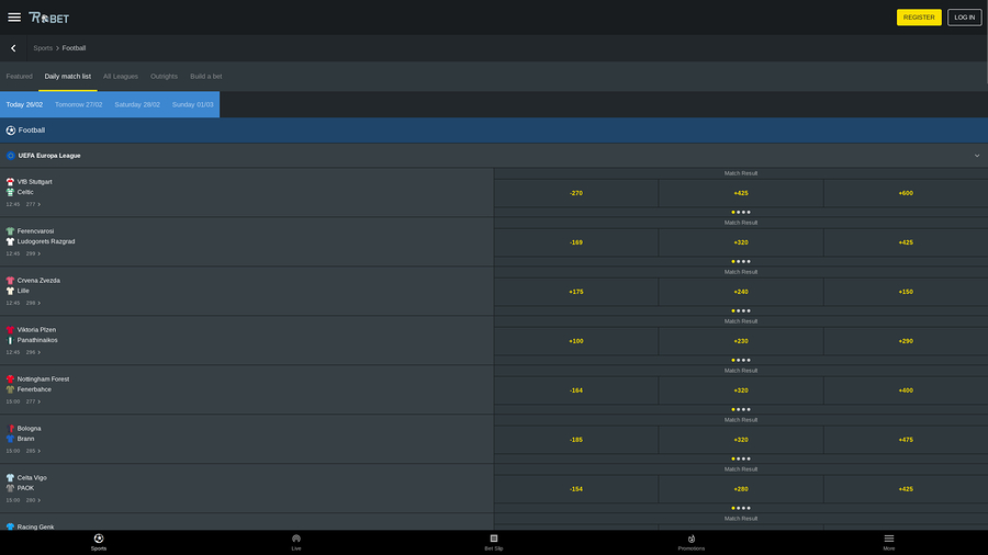 Robet247 Casino Desktop Sports Betting